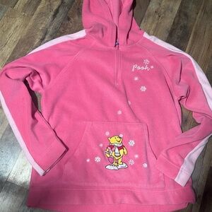 Vintage Adult Disney Winnie the Pooh Pink Fleece Hoodie Large